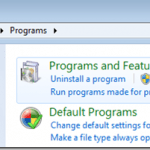 Las características de Windows encenden o apagan el diálogo está vacío en Windows 7 o Vista