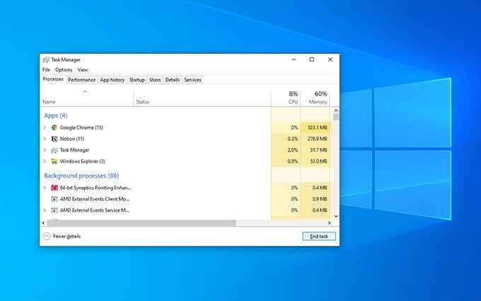 13 formas de abrir Task Manager en Windows 10