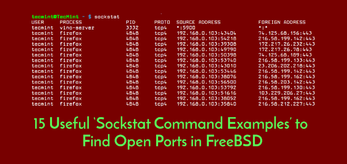 15 Contoh perintah sockstat berguna untuk mencari pelabuhan terbuka di FreeBSD