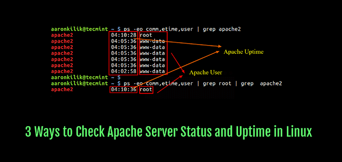 3 cara untuk memeriksa status server Apache dan waktu kerja di Linux