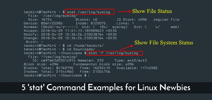 Exemplos de comando 5 'Stat' para iniciantes Linux