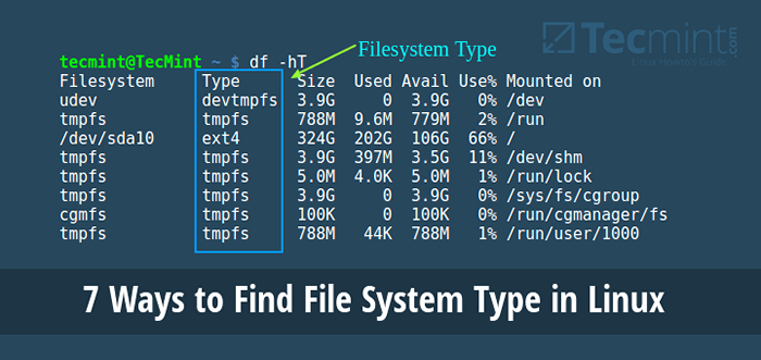 7 formas de determinar el tipo de sistema de archivos en Linux (ext2, ext3 o ext4)