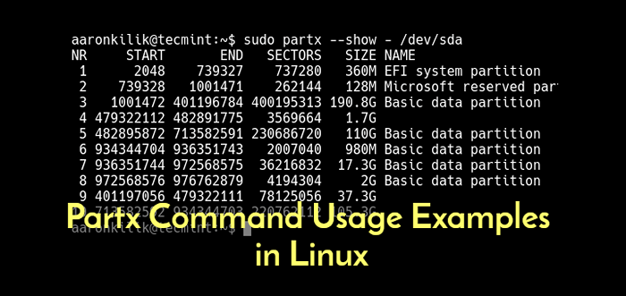 8 Exemples d'utilisation de la commande partx dans Linux