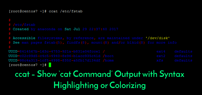 CCAT - Mostrar salida 'Cat Command' con sintaxis resaltando o colorizante