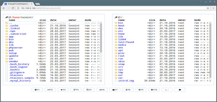 Cloud Commander - Webdateimanager zur Steuerung von Linux -Dateien und -Programmen über Browser