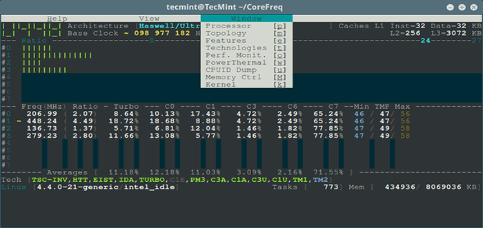 Corefreq - Alat pemantauan CPU yang kuat untuk sistem Linux