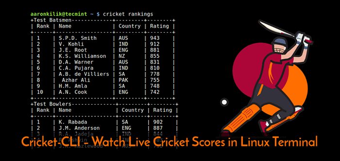 Cricket -Cli - Beobachten Sie Live -Cricket -Bewertungen im Linux -Terminal