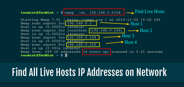 In Linux finden Sie alle Live -Hosts IP -Adressen, die im Netzwerk verbunden sind