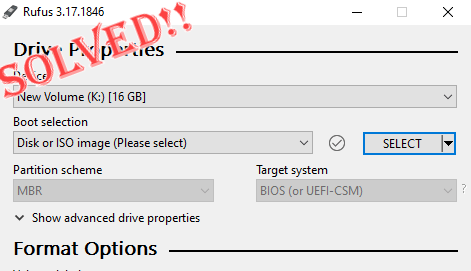 Fix Rufus no puede crear un problema USB inicial en Windows PC