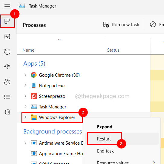 Fix Taskbar a cessé de fonctionner dans Windows 11, 10