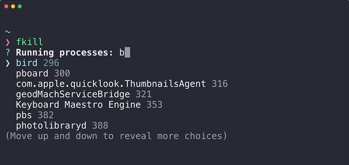 Fkill - interaktywnie zabijają procesy w Linux