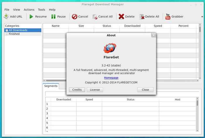 Flareget 3.2.42 Sorti un gestionnaire de téléchargement populaire complet pour Linux