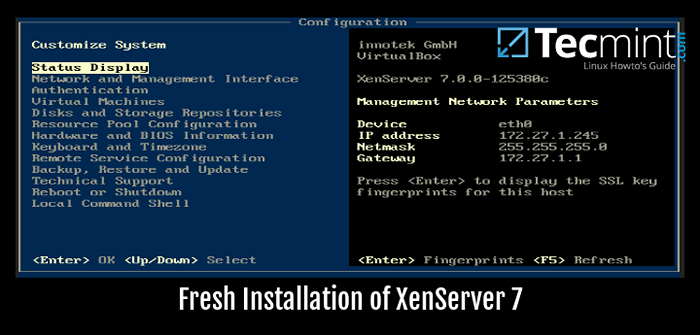 Frische Installation von XenServer 7