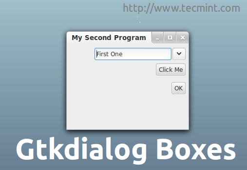 GTKDIALOG - Utwórz interfejsy graficzne (GTK+) i okna dialogowe za pomocą skontlerzy skorupowych w Linux