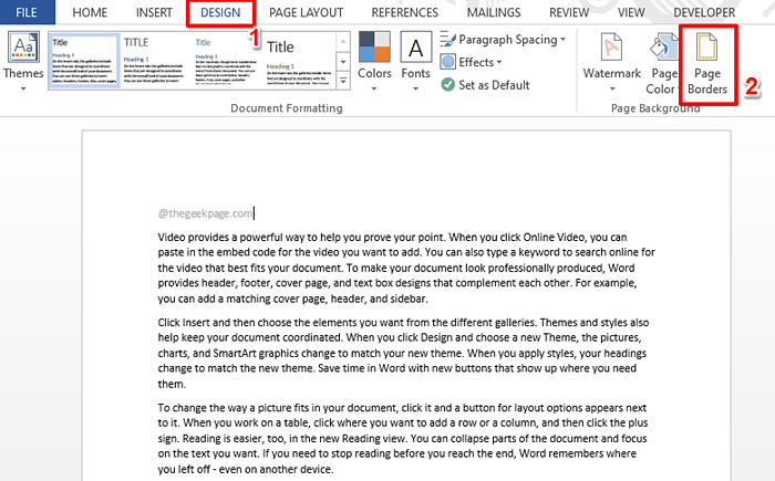 Jak dodać granice strony sztuki w Microsoft Word