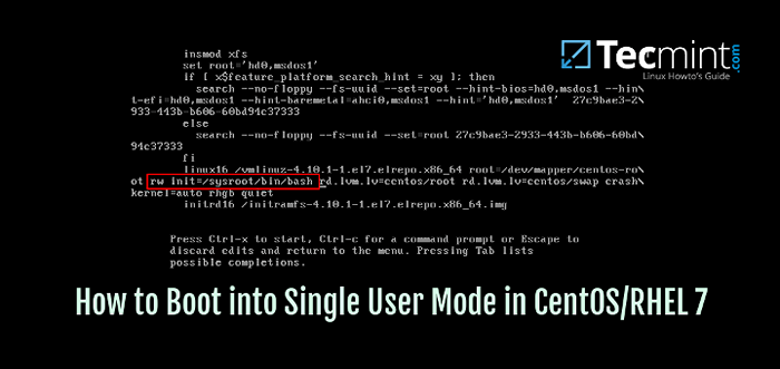 Cara boot ke mod pengguna tunggal di CentOS/RHEL 7