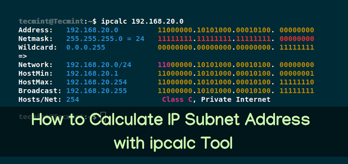 Cara menghitung alamat subnet IP dengan alat ipcalc