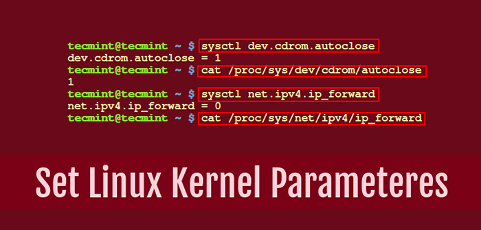 Como alterar os parâmetros de tempo de execução do kernel de uma maneira persistente e não persistente