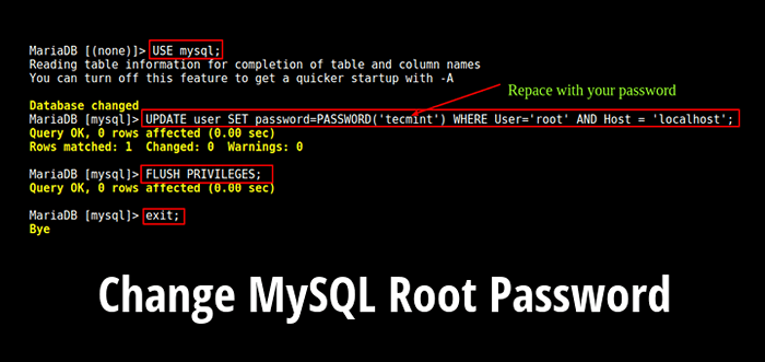 Comment changer le mot de passe racine de MySQL ou MARIADB dans Linux