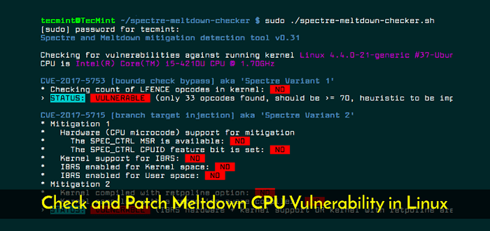 So überprüfen und Patch -Meltdown -CPU -Sicherheitsanfälligkeit unter Linux