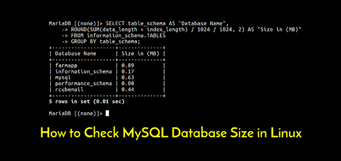 Comment vérifier la taille de la base de données MySQL dans Linux