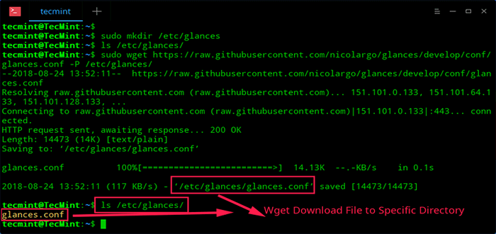 Cómo descargar archivos a un directorio específico usando wget