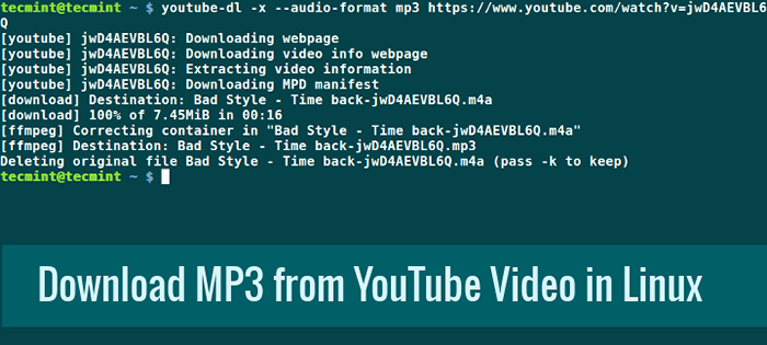 So herunterladen Sie MP3-Tracks von einem YouTube-Video mit YouTube-DL