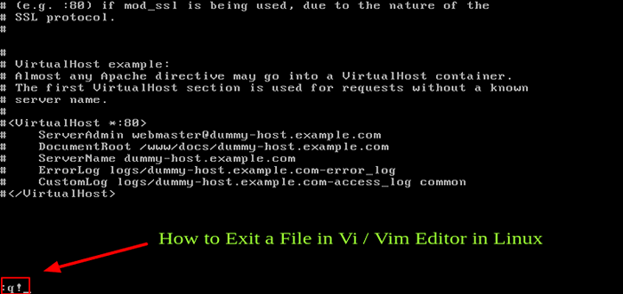 Cara keluar dari file di editor vi / vim di linux