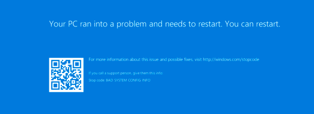 Cómo solucionar un error de configuración de sistema malo BSOD Error en Windows 10