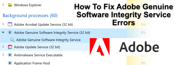 Como corrigir erros de serviço de integridade de software genuíno da Adobe