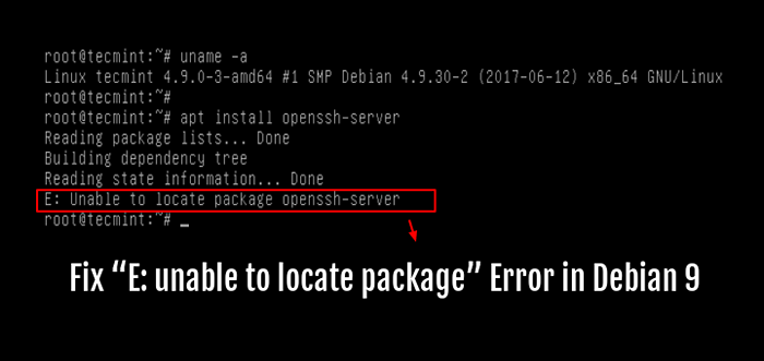 Jak naprawić błąd „E Nie można zlokalizować pakietu” w Debian 9