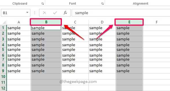 Cara menyembunyikan / melarang kolom di Microsoft Excel