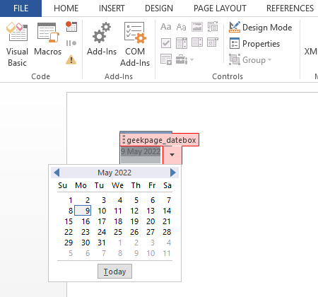 Cara memasukkan pemetik tarikh dalam Microsoft Word