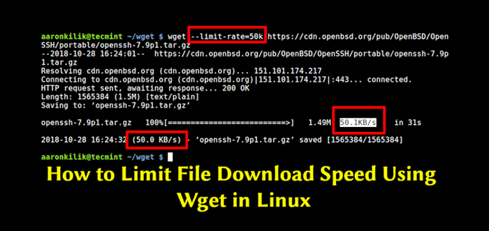 Comment limiter la vitesse de téléchargement des fichiers à l'aide de WGET dans Linux