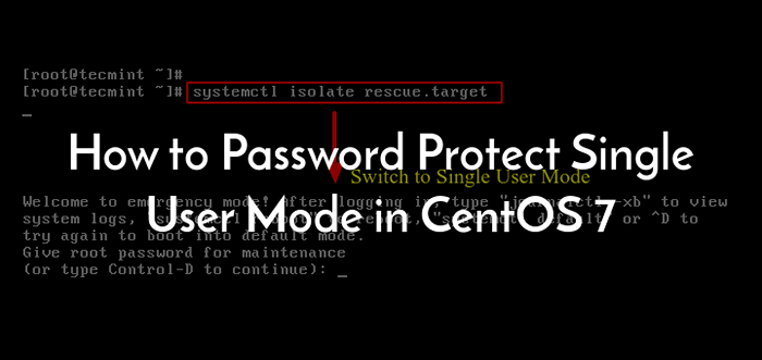 Como proteger a senha, proteja o modo de usuário único no CentOS 7