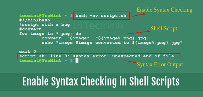 Como executar o modo de depuração de verificação de sintaxe em scripts de shell