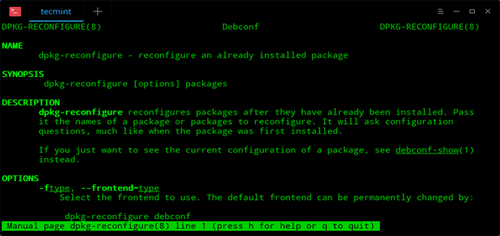 So rekonfiguriert das installierte Paket in Ubuntu und Debian neu