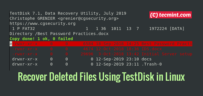 Cómo recuperar archivos eliminados usando TestDisk en Linux
