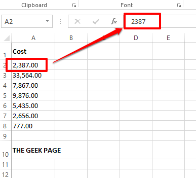 Como remover vírgulas dos valores do número e valores de texto no Excel