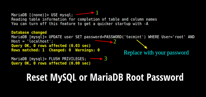 So setzen Sie MySQL oder Mariadb Root -Passwort unter Linux zurück