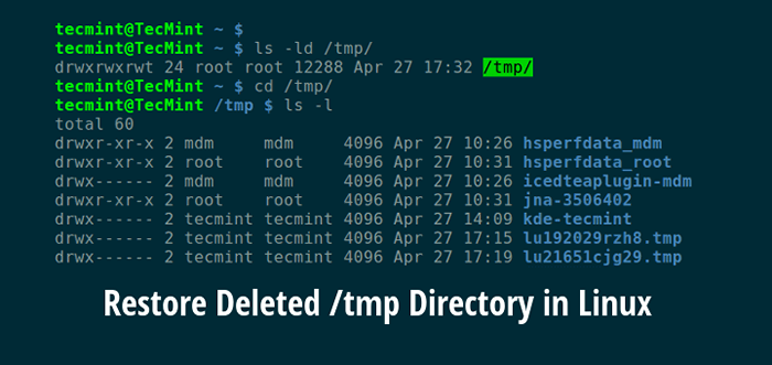 Como restaurar o diretório excluído /tmp no Linux