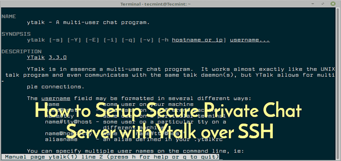 So richten Sie einen sicheren privaten Chat -Server mit yTalk über SSH ein