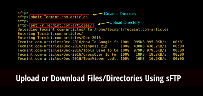 Cara mengunggah atau mengunduh file/direktori menggunakan sftp di linux
