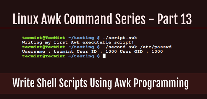 So schreiben Sie Skripte mithilfe der AWK -Programmiersprache - Teil 13