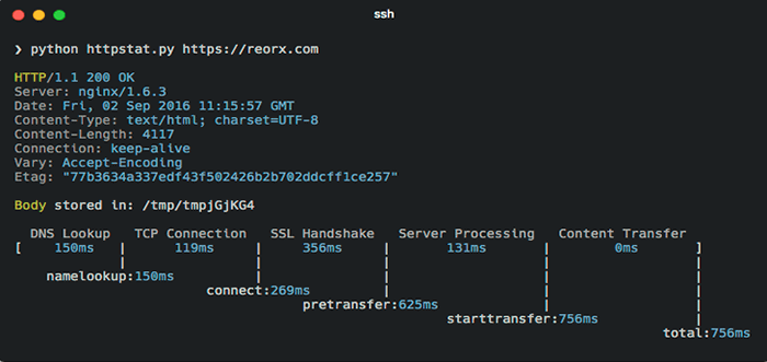 HTTPSTAT - Un outil de statistique Curl pour vérifier les performances du site Web