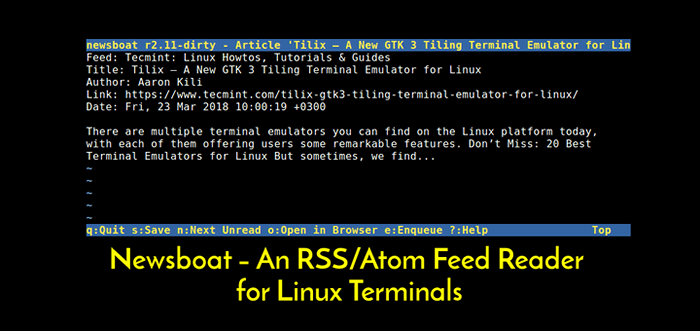 Newsboat un lector RSS/Atom Feed para terminales de Linux