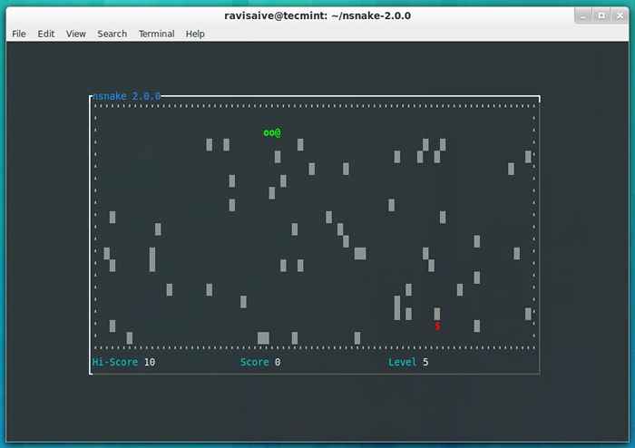 nsnake Um clone do antigo jogo de cobra clássico - jogo no terminal Linux