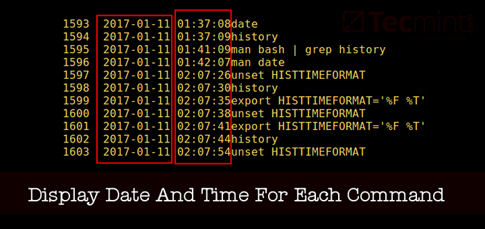 Establezca la fecha y la hora para cada comando que ejecute en la historia de Bash