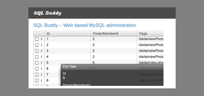 SQL Buddy - Ein webbasiertes MySQL -Administrations -Tool