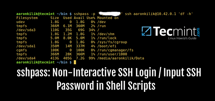 SSHPASS Una herramienta excelente para el inicio de sesión SSH no interactivo nunca se use en el servidor de producción